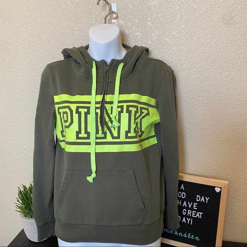 Victoria’s Secret Pink Army Green half zip